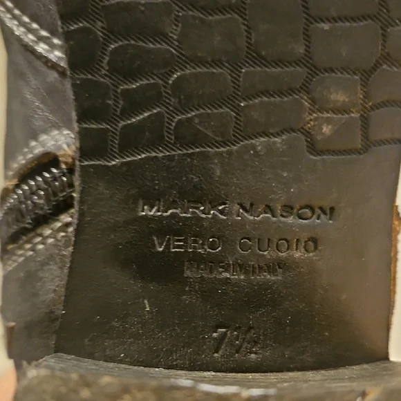 Mark Nason Black and Brown Embellished Long Zipper Boots - Picture 8 of 8